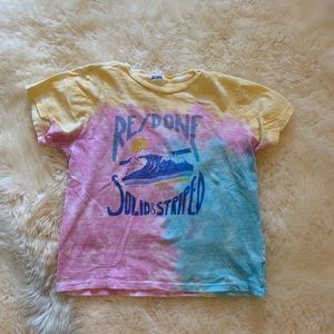 RE/DONE solid and striped tie dye T-shirt